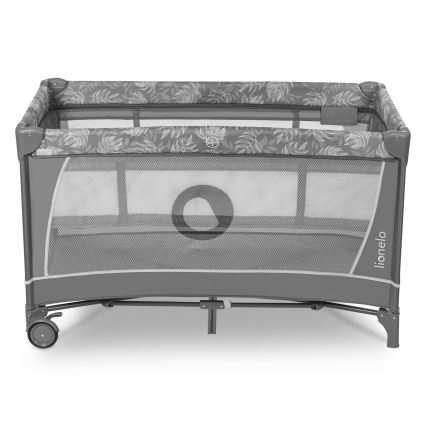 Lionelo - Utazó kiságy FLOWER Kőszürke