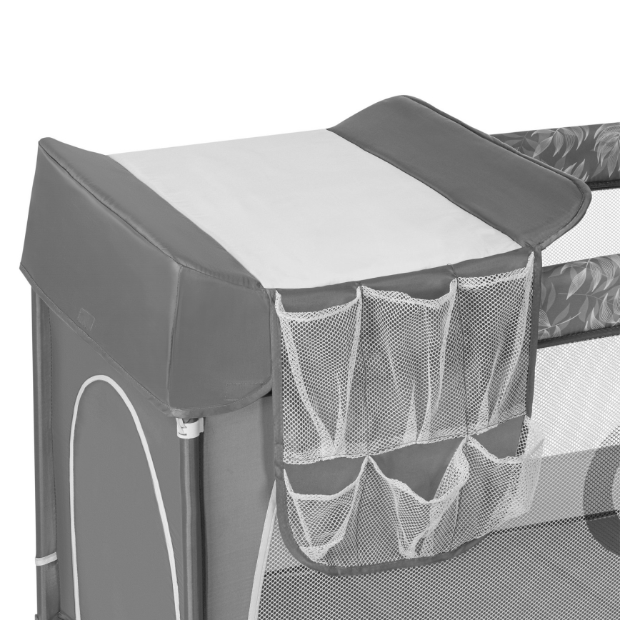 Lionelo - Utazó kiságy FLOWER Kőszürke