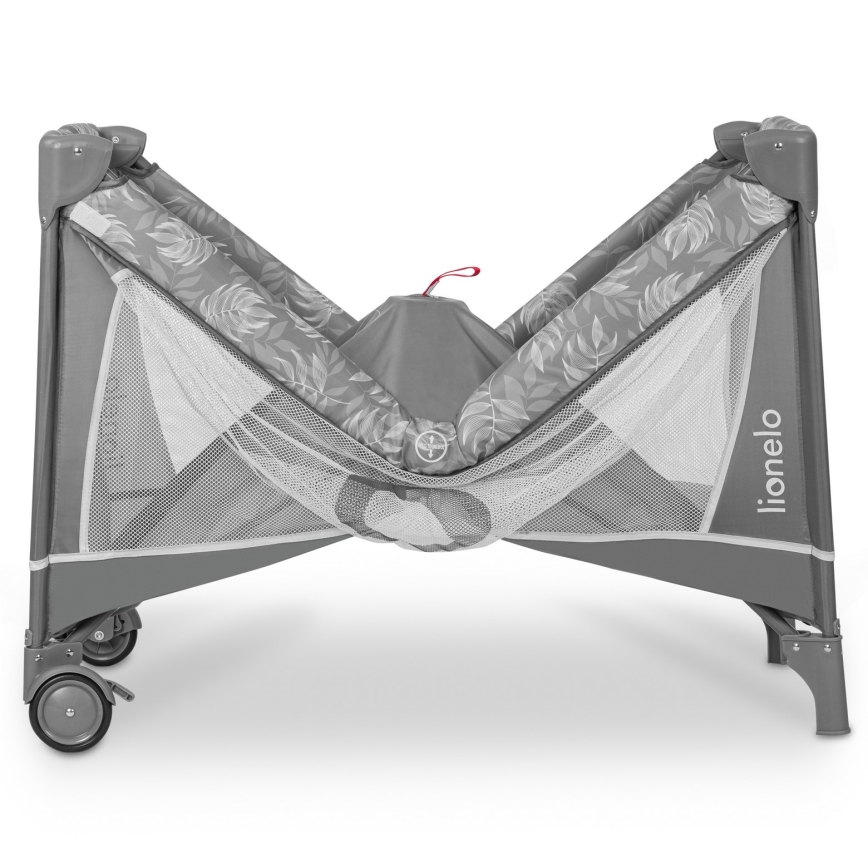 Lionelo - Utazó kiságy FLOWER Kőszürke