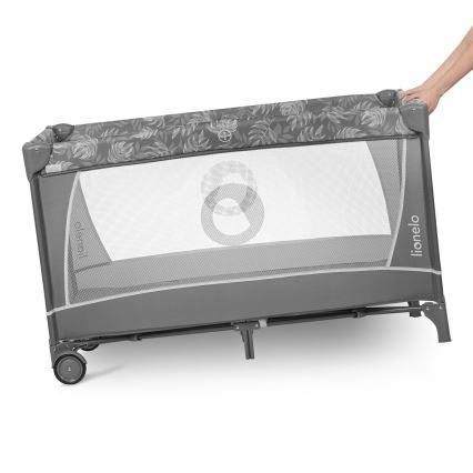 Lionelo - Utazóágy FLOWER Grey Stone