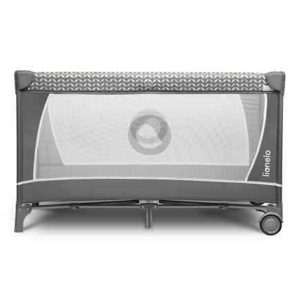 Lionelo - Utazóágy FLOWER, szürke, skandináv stílus