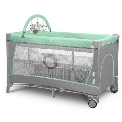 Lionelo - Utazóágy FLOWER türkiz