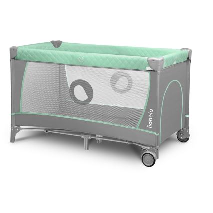 Lionelo - Utazóágy FLOWER türkiz