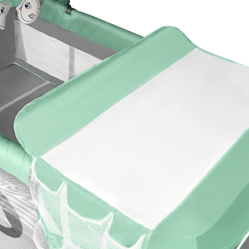 Lionelo - Utazóágy FLOWER türkiz