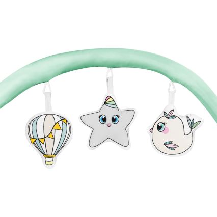 Lionelo - Utazóágy FLOWER türkiz