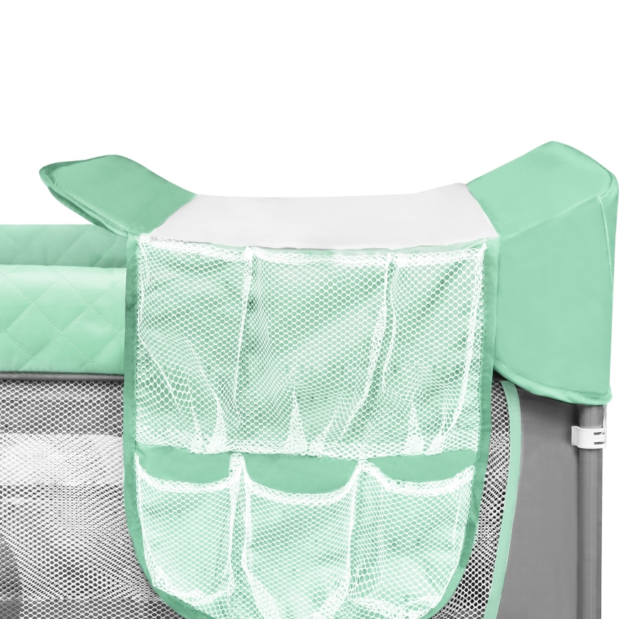 Lionelo - Utazóágy FLOWER türkiz