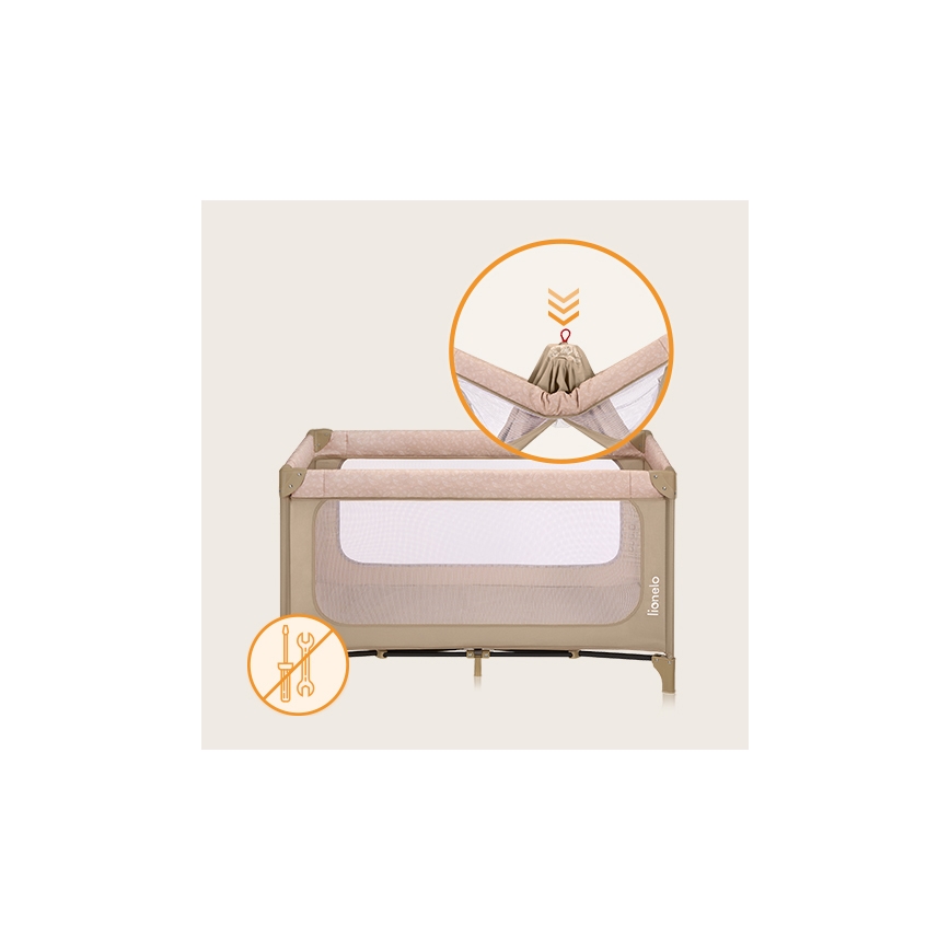 Lionelo - Utazóágy JASMIN EASY FOLD Bézs homok