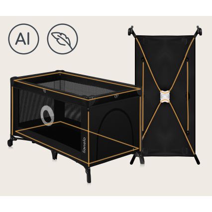 Lionelo - Utazóágy STEFI Black Carbon