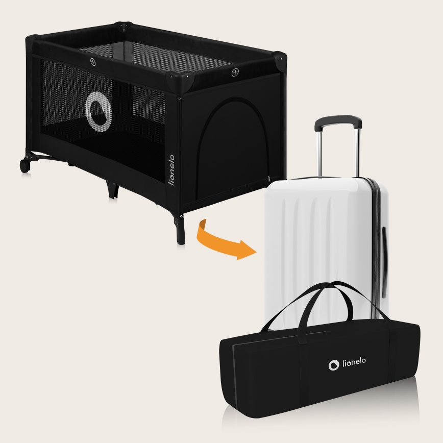 Lionelo - Utazóágy STEFI Black Carbon