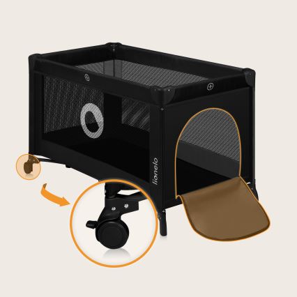 Lionelo - Utazóágy STEFI Black Carbon