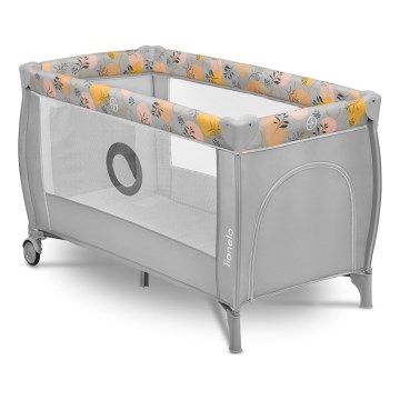 Lionelo - Utazóágy STEFI PLUS rózsaszín-sárga