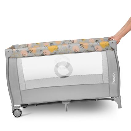 Lionelo - Utazóágy STEFI PLUS rózsaszín-sárga