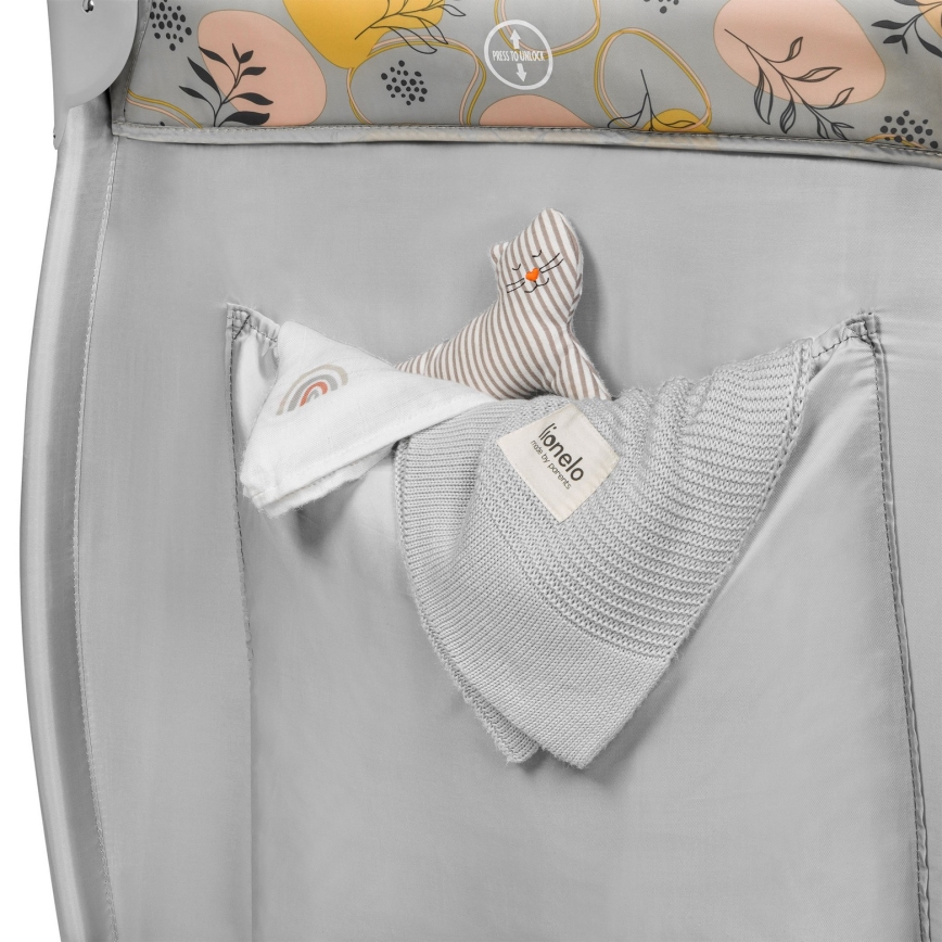 Lionelo - Utazóágy STEFI PLUS rózsaszín-sárga