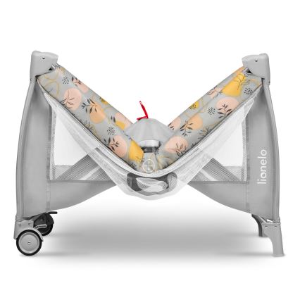 Lionelo - Utazóágy STEFI PLUS rózsaszín-sárga