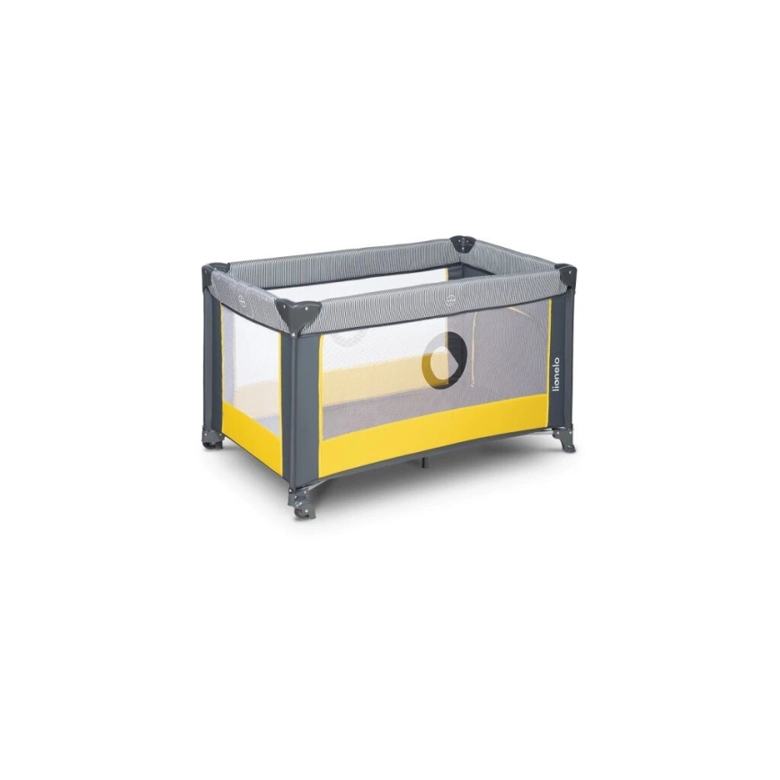 Lionelo - Utazóágy STEFI szürke/sárga