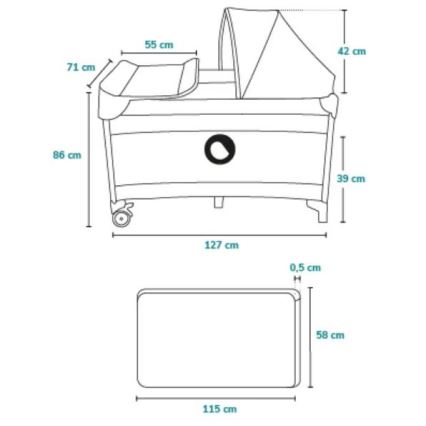 Lionelo - Utazóágy SVEN PLUS bézs