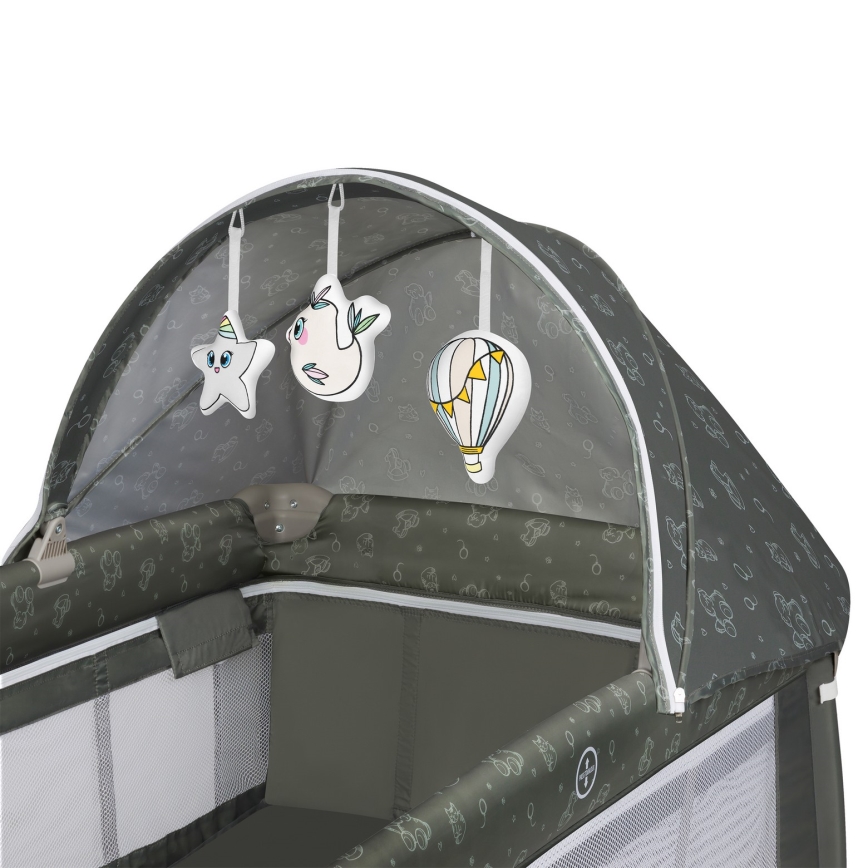 Lionelo - Utazóágy SVEN PLUS bézs-olíva