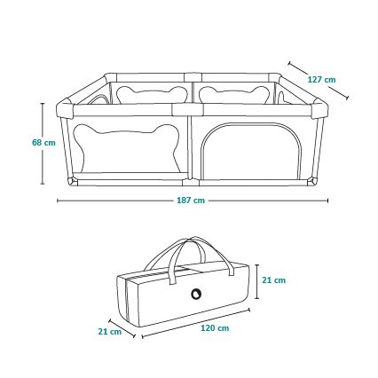 Lionelo - WILLOW játszókarám bézs