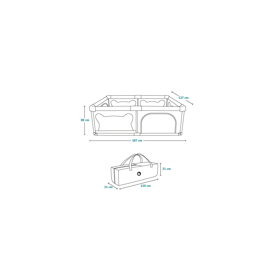 Lionelo - WILLOW játszókarám bézs