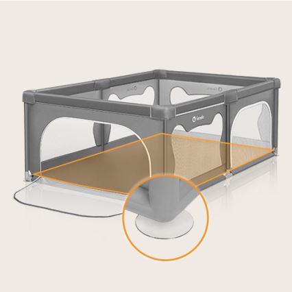 Lionelo - WILLOW szürke játszókarám