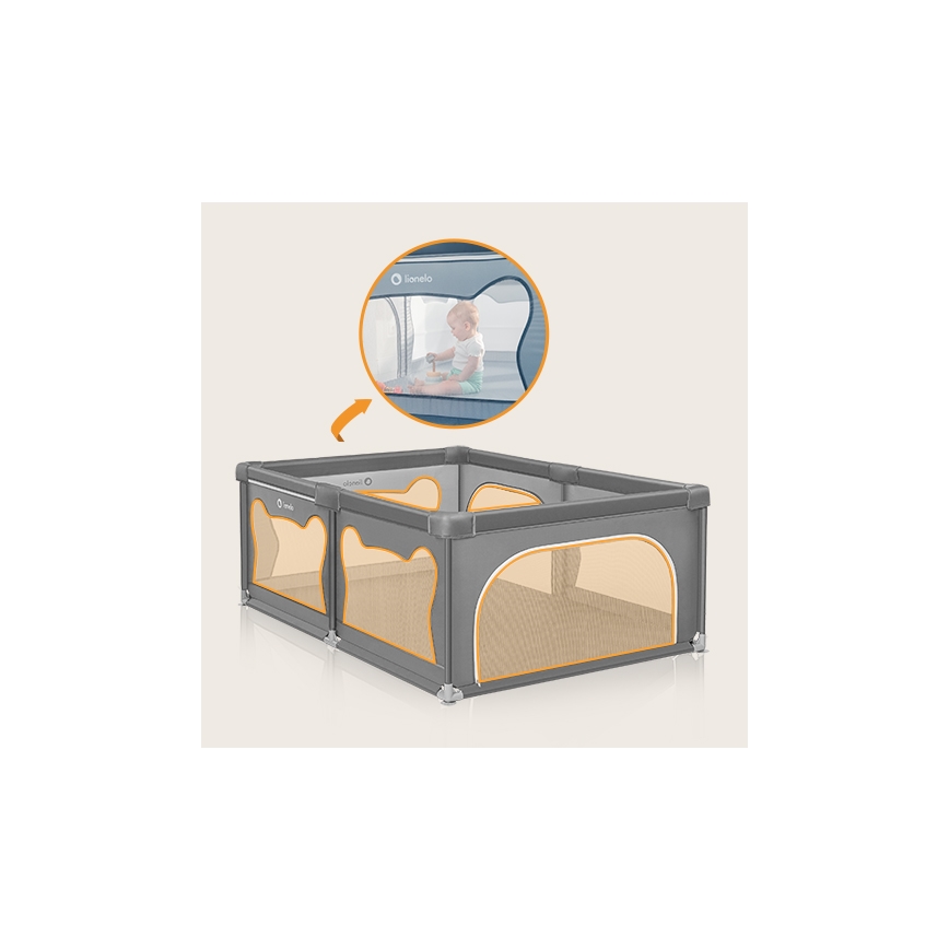 Lionelo - WILLOW szürke játszókarám