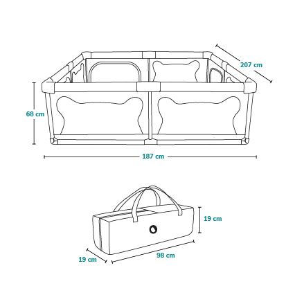 Lionelo - WILLOW XL bézs játszókeret