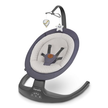 Lionelo - Zenélő babahinta RALF 4xAA Grafitszürke + távirányító