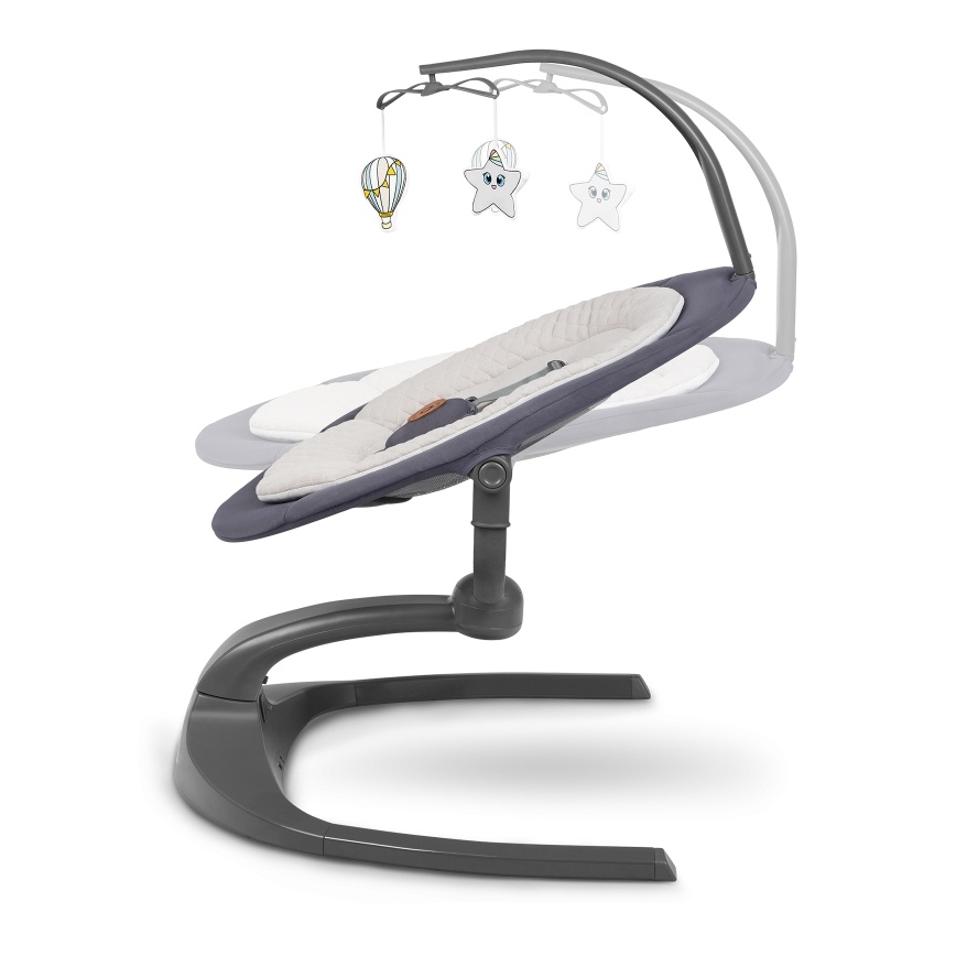 Lionelo - Zenélő babahinta RINA 4xAA Betonszürke + távirányító