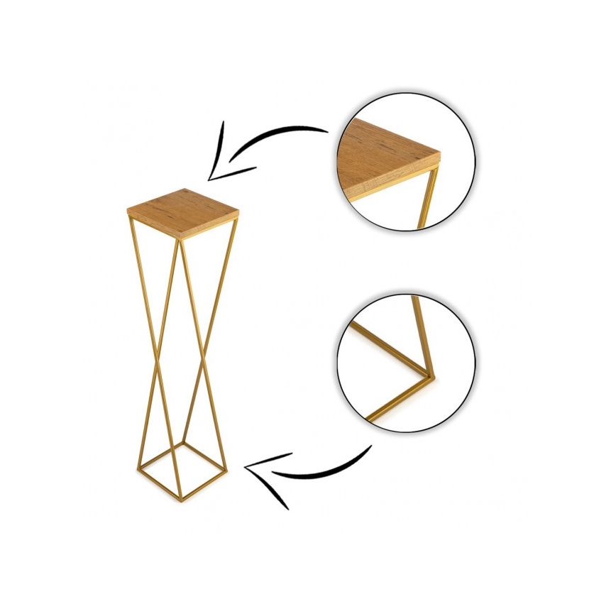 Virágállvány LOFT 100x24 cm aranybarna/barnás