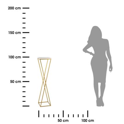 Virágállvány LOFT 100x24 cm arany/fehér