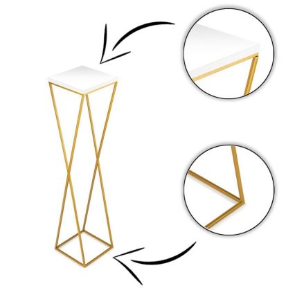 Virágállvány LOFT 100x24 cm arany/fehér