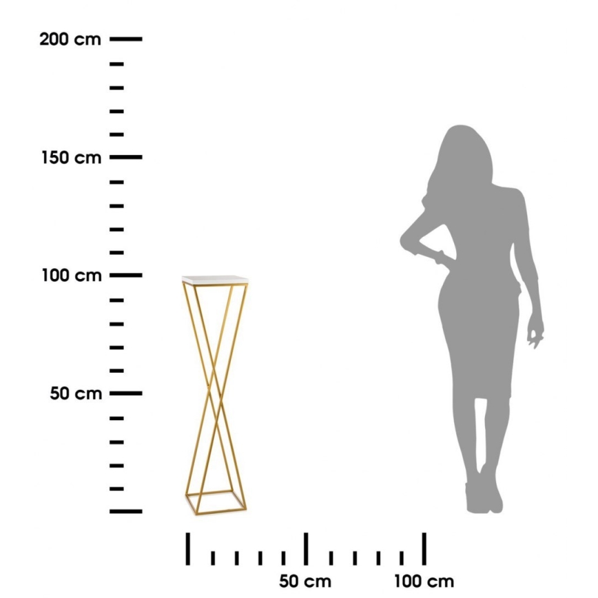 Virágállvány LOFT 100x24 cm arany/fehér