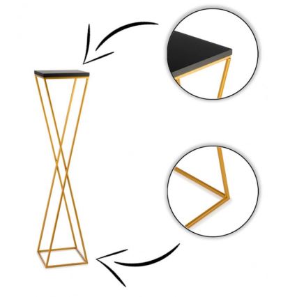 LOFT virágtartó állvány 100x24 cm arany/fekete