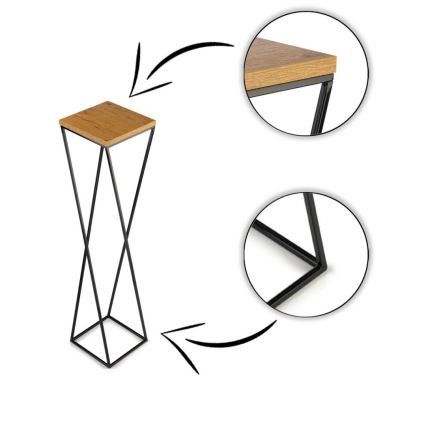 Virágállvány LOFT 100x24 cm fekete/barna