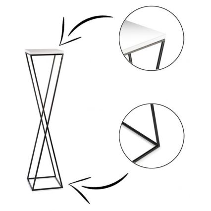 Virágállvány LOFT 100x24 cm fekete/fehér