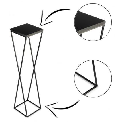 Virágállvány LOFT 100x24 cm fekete