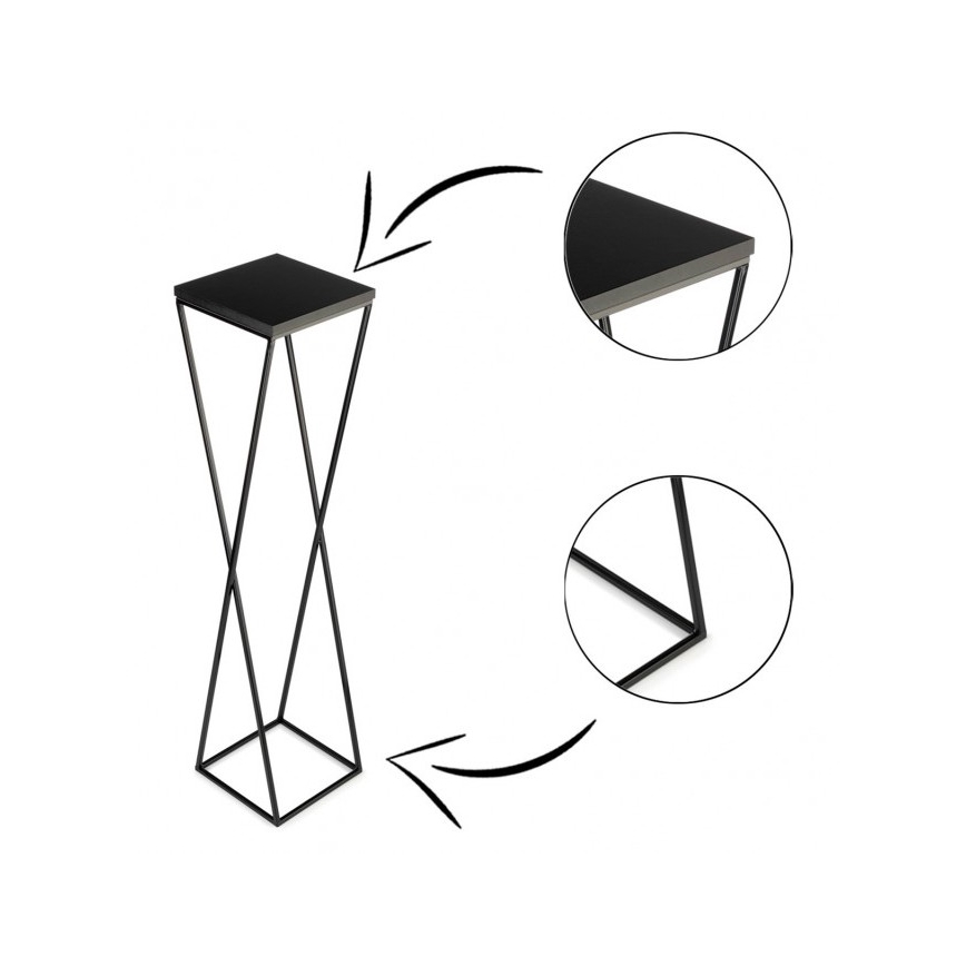 Virágállvány LOFT 100x24 cm fekete