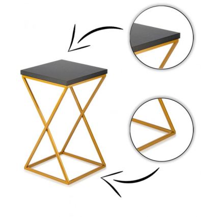 LOFT virágtartó állvány 40x24 cm arany/fekete