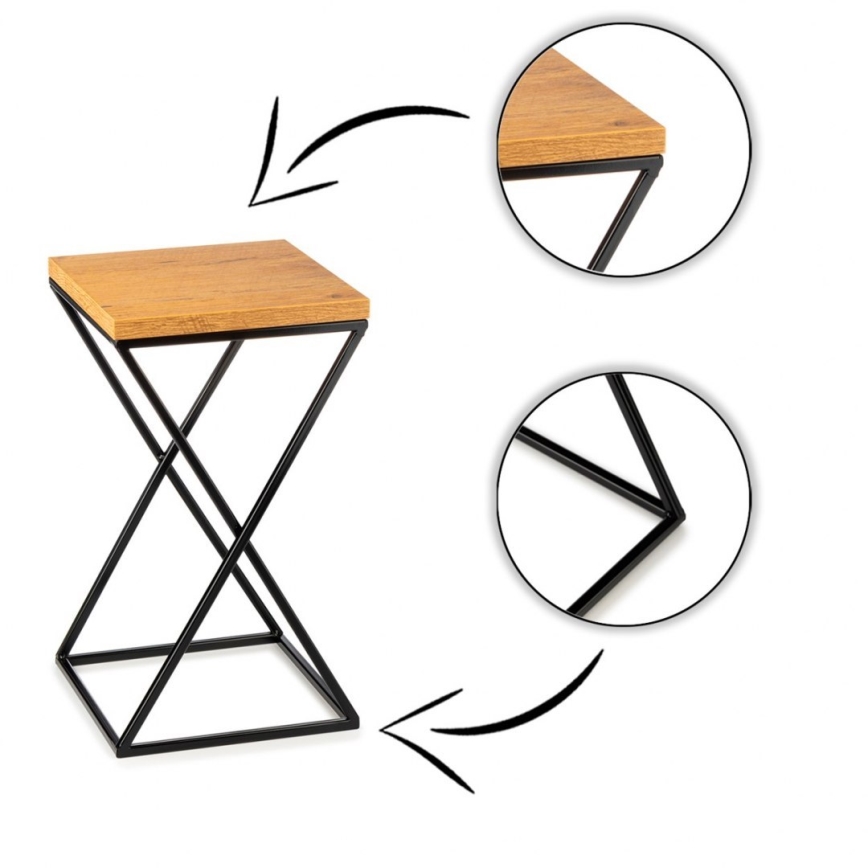 Virágállvány LOFT 40x24 cm fekete/barna