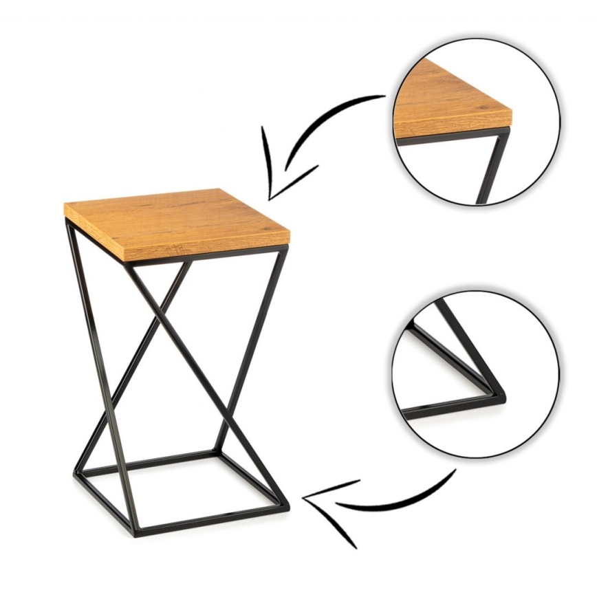 Virágállvány LOFT 40x24 cm fekete/barna