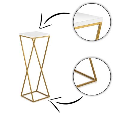 Virágállvány LOFT 70x24 cm arany/fehér