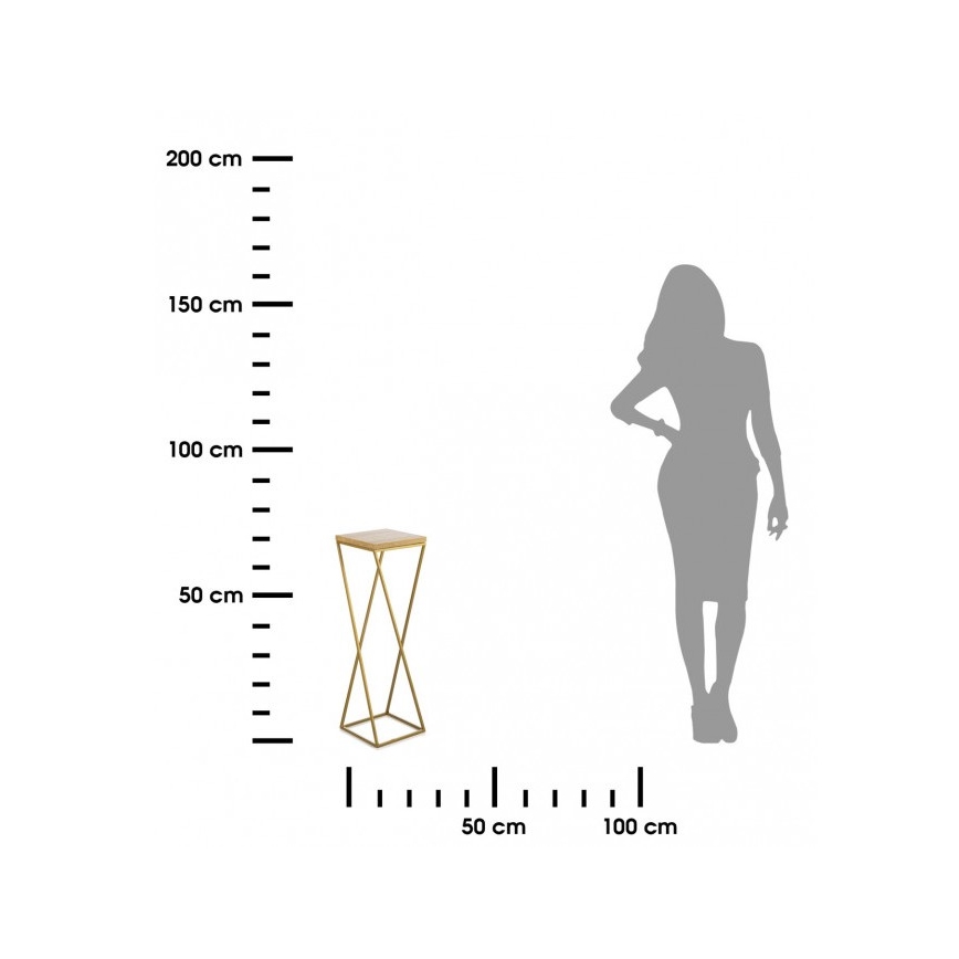 Virágállvány LOFT 70x24 cm arany/barna