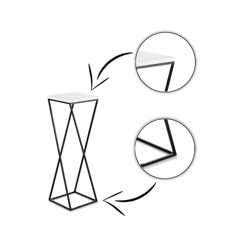 Virágállvány LOFT 70x24 cm fekete/fehér