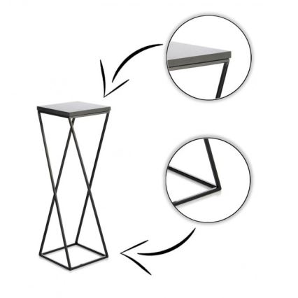 Virágállvány LOFT 70x24 cm fekete