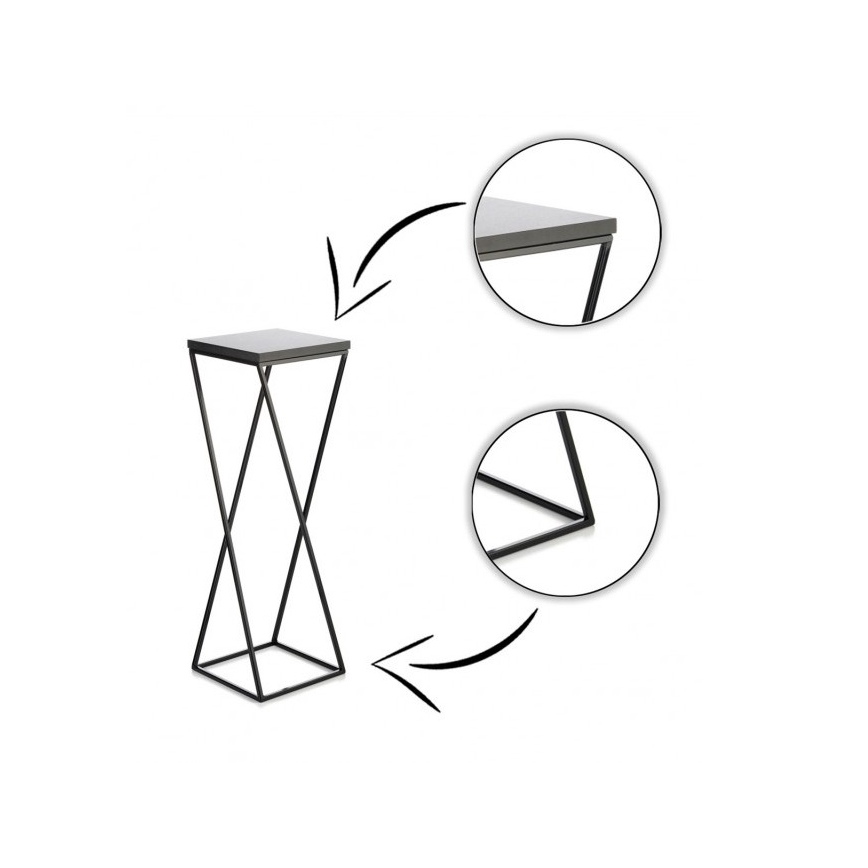 Virágállvány LOFT 70x24 cm fekete