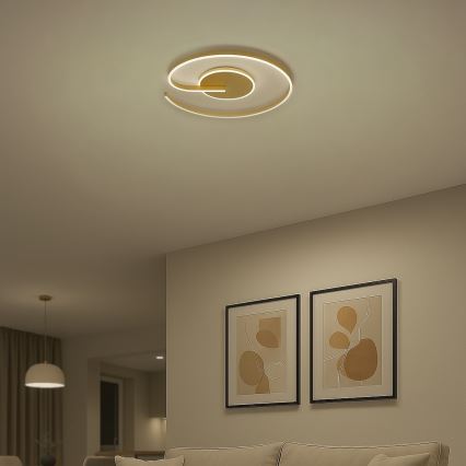 LORENZO LED mennyezeti lámpa LED/22W/230V, átm. 50 cm, arany