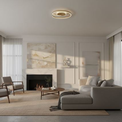 LORENZO LED mennyezeti lámpa LED/22W/230V, átm. 50 cm, arany