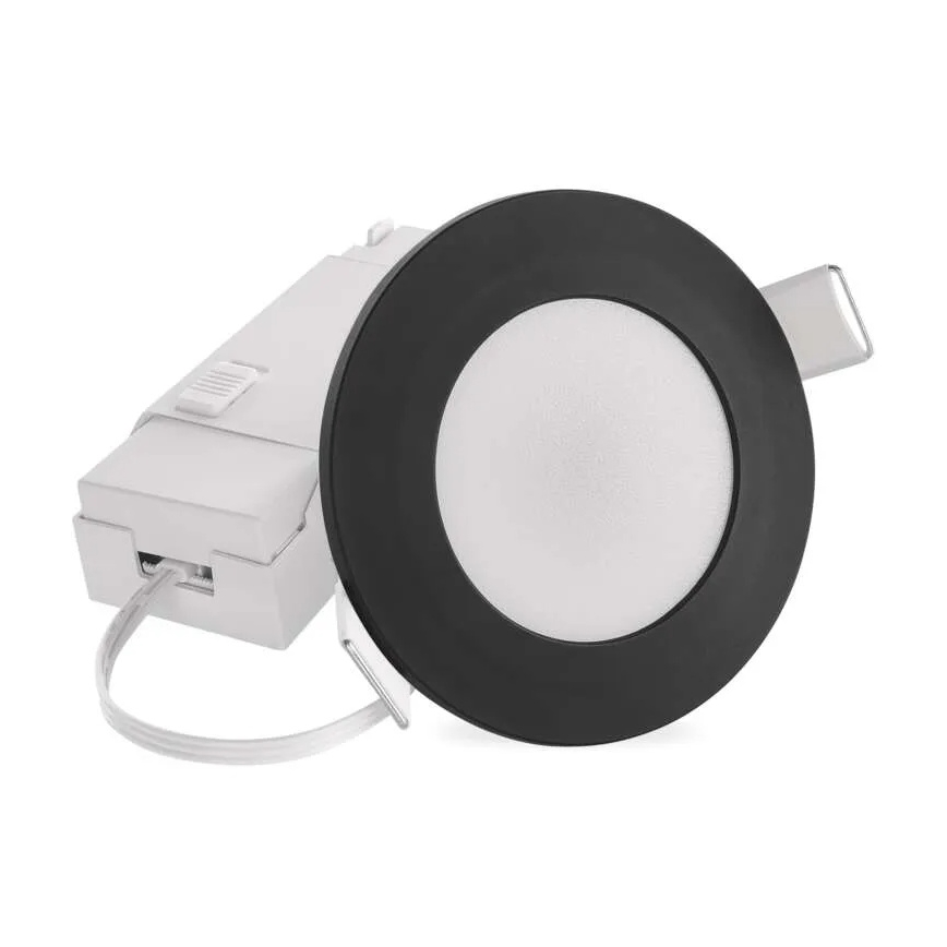 LED Fürdőszobai beépíthető lámpa LORI LED/4,5W/230V IP65 2700/4000K átm. 8,5 cm fekete
