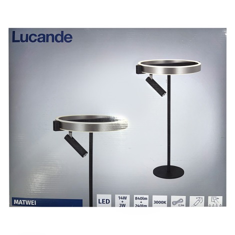 Lucande - LED Dimmelhető asztali lámpa MATWEI LED/14W/230V + LED/3W/230V