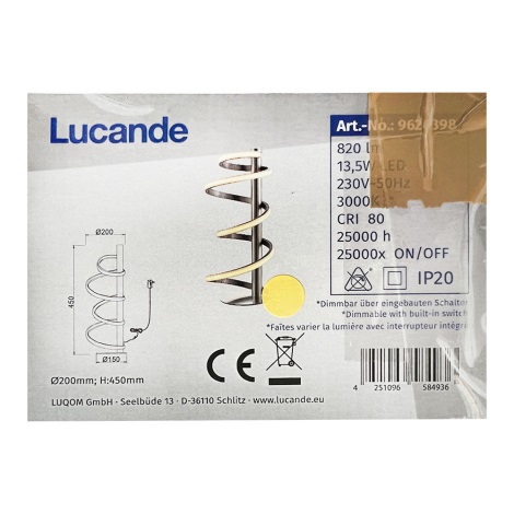 Lucande - LED Dimmelhető asztali lámpa MILORA LED/13,5W/230V